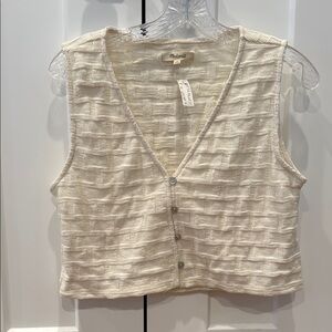 Madewell cropped sleeveless cotton sweater
